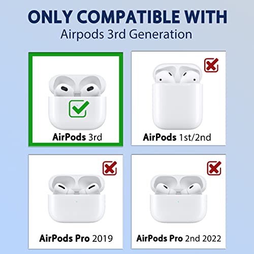 Besoar for AirPods 3rd Gen Case Cartoon Cute Kawaii Silicone Cases for Apple AirPod Air Pods 3 Design Cover Cool Unique Fashion Fun Funny Soft Coves for Girls Girly Boys(Blue Cheese) - Image 2