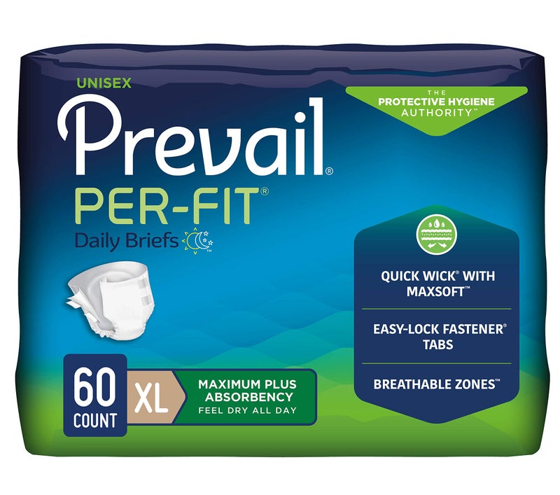 Prevail Proven XLarge PerFit Incontinence Briefs with Tabs Maximum Plus Absorbency XLarge 60 Count Pack of 4 - Image 3