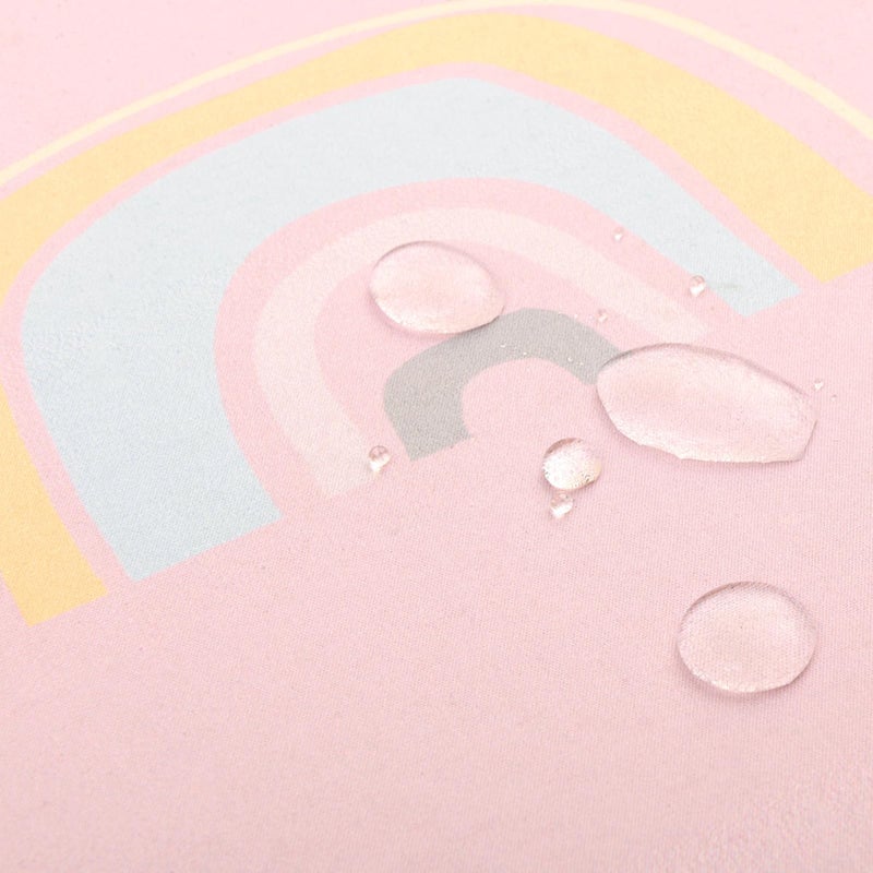 CLCROBD Splat Mat for Under High Chair/Arts/Crafts by CLCROBD, 51" Baby Anti-Slip Food Splash and Spill Mat for Eating Mess, Waterproof Floor Protector and Table Cloth (Rainbow Pink) - Image 4