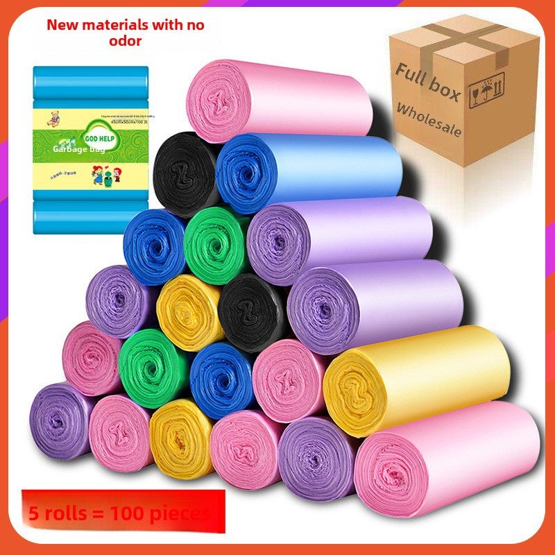 Flat Top Garbage Bags 5 Rolls Disposable Kitchen Bin Liners Flat test pack 15 45 × 50cm 