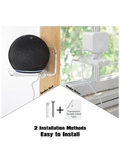 Generic Acrylic Small Wall Shelf Set of 3 for Security Cameras, Speakers, Baby Monitors,Plants & More 4'' Universal Adhesive Shelf Easy to Install No Drill, With Strong Tapes & Screws (Clear)  - Image 5