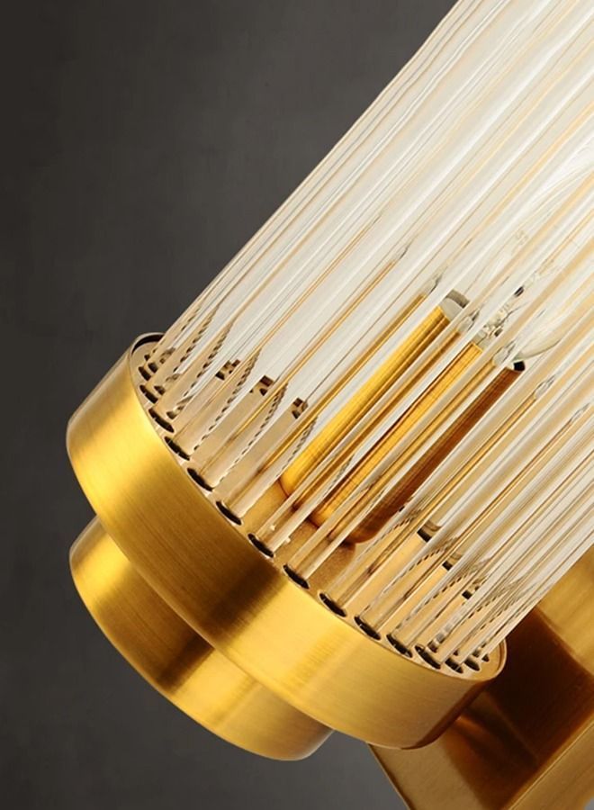 Luxury Led Wall Lamp For Living Room Brushed Gold Bedroom Scones Modern Creative Design Light Fixture Home Decor Glass Lighting - Image 3