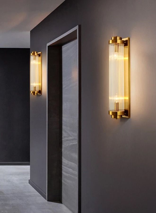 Luxury Led Wall Lamp For Living Room Brushed Gold Bedroom Scones Modern Creative Design Light Fixture Home Decor Glass Lighting - Image 5