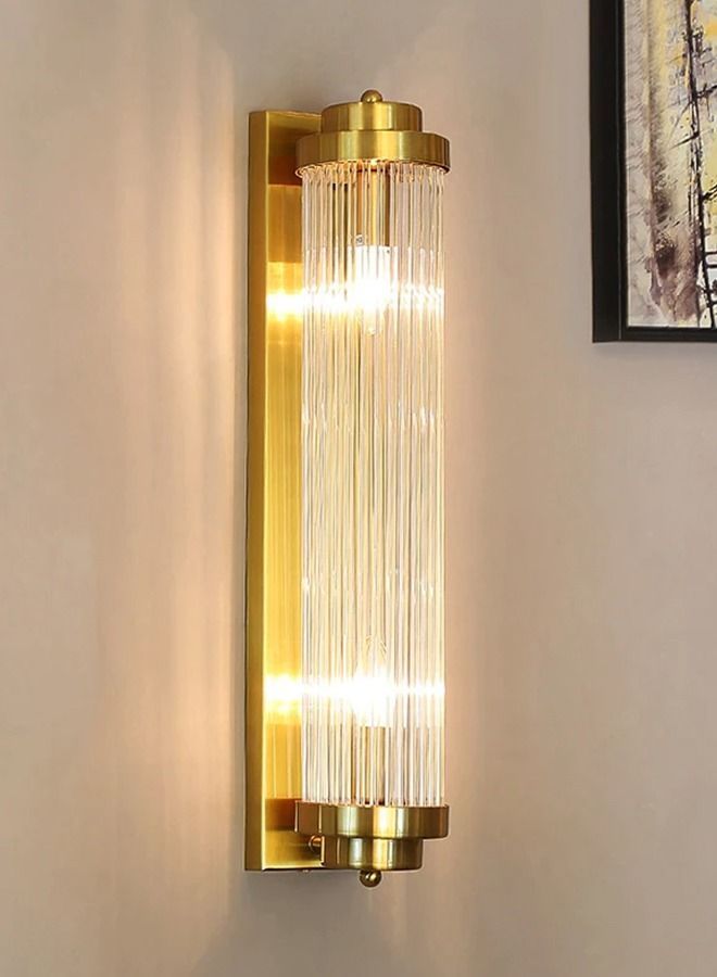 Luxury Led Wall Lamp For Living Room Brushed Gold Bedroom Scones Modern Creative Design Light Fixture Home Decor Glass Lighting - Image 1