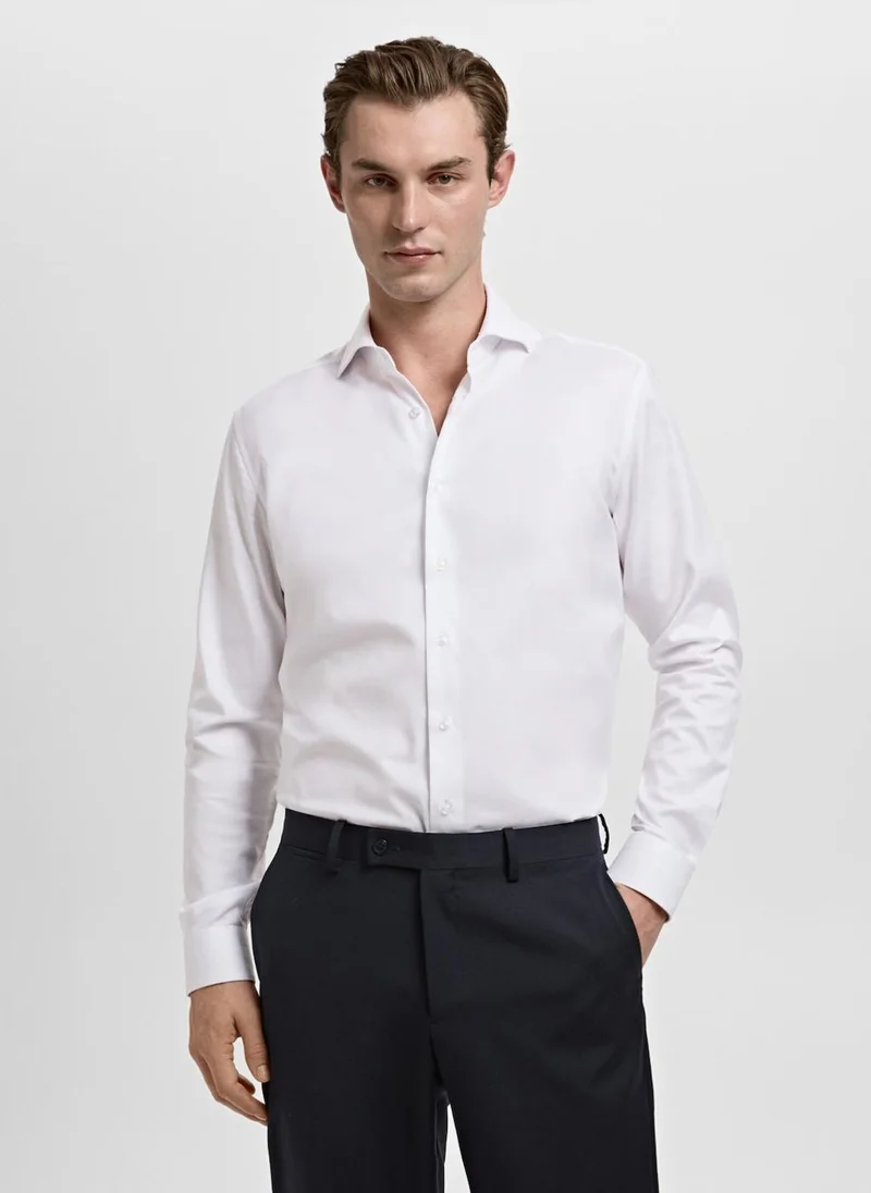 مانجو مان قميص بدلة قطني بقصة ضيقة