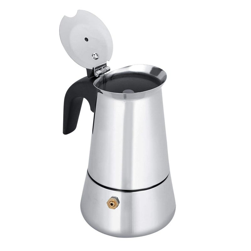 AKSH Portable Stainless Steel Stove Top Espresso Coffee Maker Percolator Moka Pot Italian Coffee Maker 1 year Warranty 6 Cup - Image 4