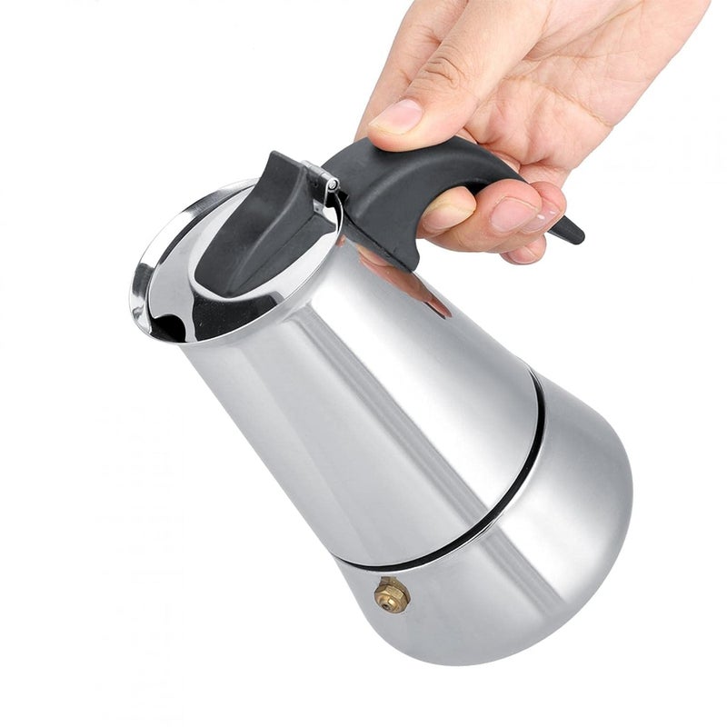 AKSH Portable Stainless Steel Stove Top Espresso Coffee Maker Percolator Moka Pot Italian Coffee Maker 1 year Warranty 6 Cup - Image 3
