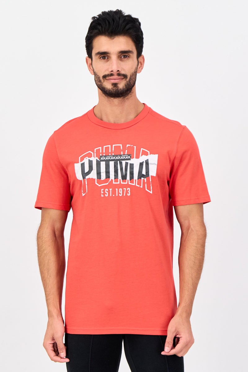 PUMA Men Sportswear Fit Short Sleeve Outdoor T-Shirt, Red - Image 1