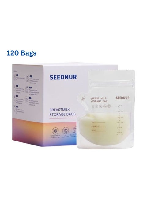 Breastmilk Storage Bags 220ml BPA Free Disposable Milk Storage Bag Ready to Use Breast Milk Storing Bags for Breastfeeding No Leak Milk Freezer Storage Pouches 120 Bags