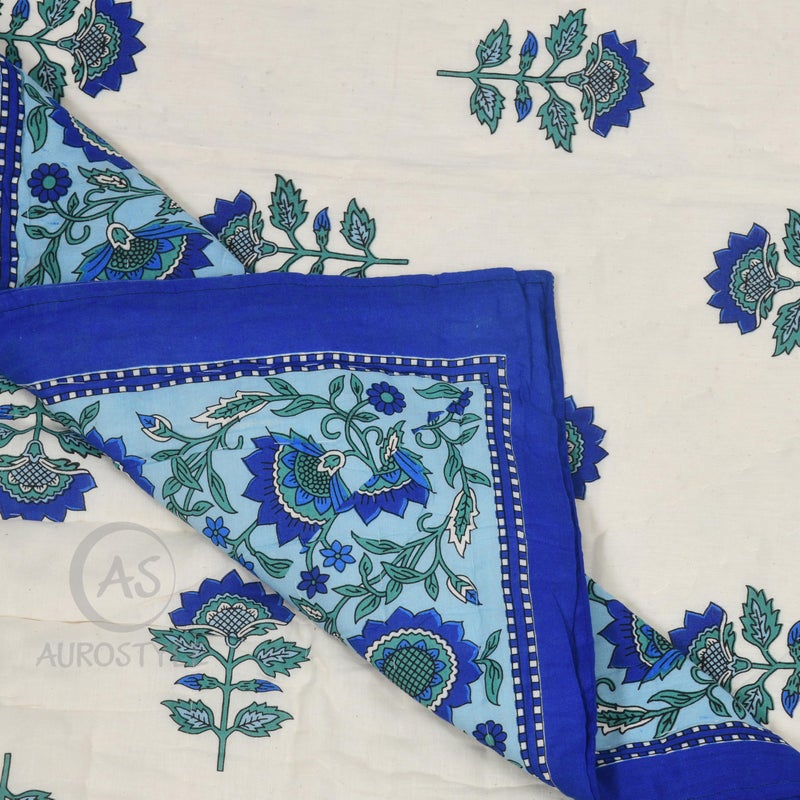 WORLDNEX 400 TC Pure Cotton Double Bed Soft Jaipuri AC Quilt/Razai/Rajai Floral Print,Jaipuri razai Double Bed for Winter Printed (Multicolor, 90 x 105 inch) (Skin Friendly & Lightweight) (Double_4) - Image 4