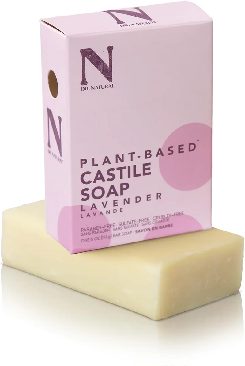 Dr. Natural DR. NATURAL Lavender Castile Soap Bar - 5 oz, 100% Plant-Based, Ultra Moisturizing