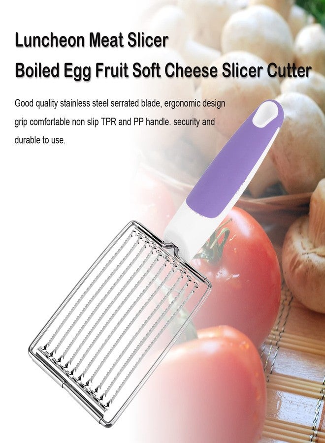 ASHATA Luncheon Meat Cutter, Cheese & Potato Slicer, Stainless Cutter with Handle for Egg Ham Fruit Tomato, Cutting Evenly Thick , Food Cutting Tool for Kitchen () - Image 2