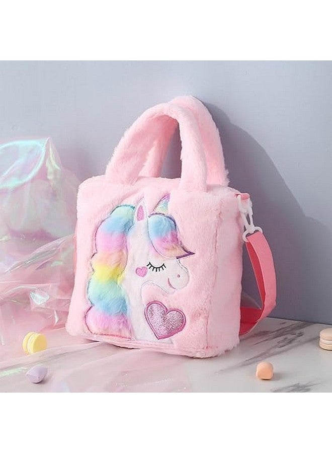 Keetly Unicorn Plush Handbag For Girls || Shoulder Bag with Adjustable Shoulder Strap || Handbags for Toddler, Little Girl || Unicorn Beautiful Bag (Pc1 Pink) - Image 5