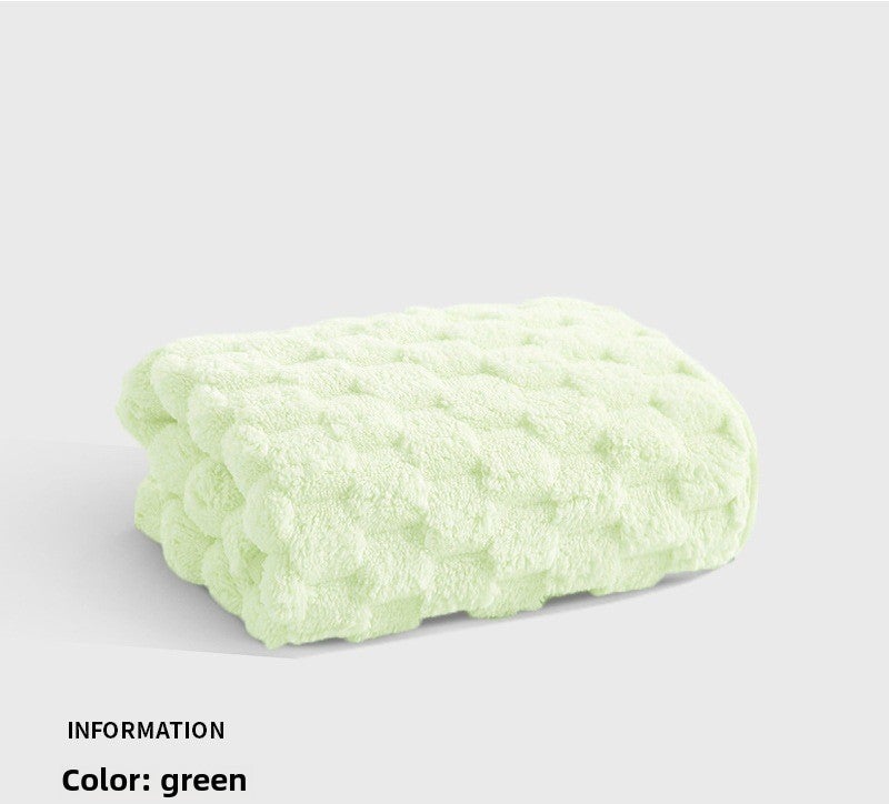 Sanli towel hair drying cap for women thickened super absorbent thickened coral fleece girls makeup beauty headscarf bath towel Grass Green bath towel (70*140)