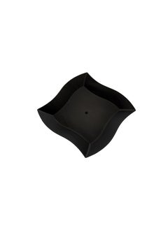 Restaurantware Restaurantware-Aqua Plate, Black Plastic Wavy Plate - Elegant, Perfect for Cocktail Parties and Catered Events - Premium Plastic - 9 Inches - 100ct Box  - Image 1