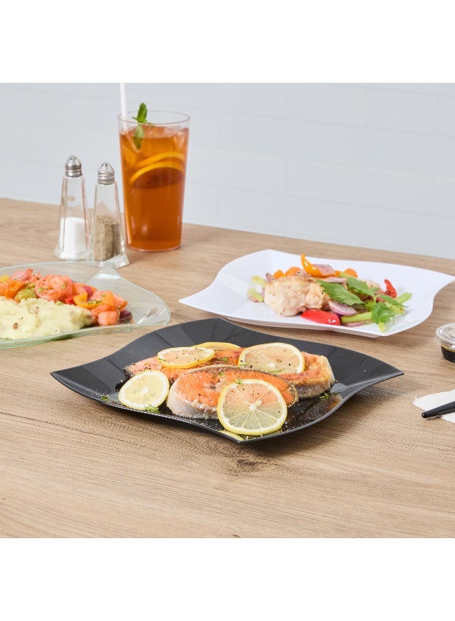 Restaurantware طبق أكوا، طبق بلاستيكي أسود مموج - أنيق، مثالي لحفلات الكوكتيل والفعاليات المجهزة - بلاستيك فاخر - 9 بوصات - علبة 100 قطعة - Image 5