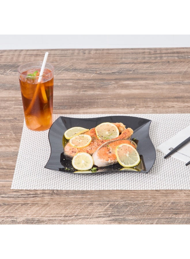 Restaurantware طبق أكوا، طبق بلاستيكي أسود مموج - أنيق، مثالي لحفلات الكوكتيل والفعاليات المجهزة - بلاستيك فاخر - 9 بوصات - علبة 100 قطعة - Image 3