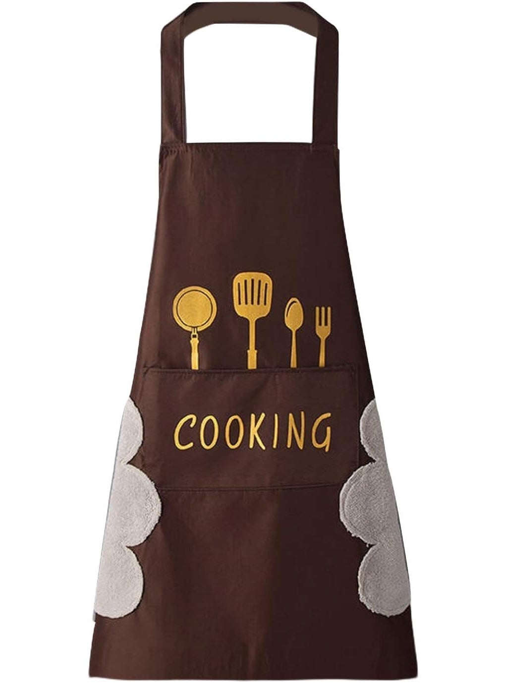 NFI essentials NFI essentials Kitchen Apron for Women Men with Handwiping Side Towel and Big Front Pocket Waterproof Apron for Kitchen Cooking Chef Apron Kitchen Accessories items for Home Cooking  - Image 1