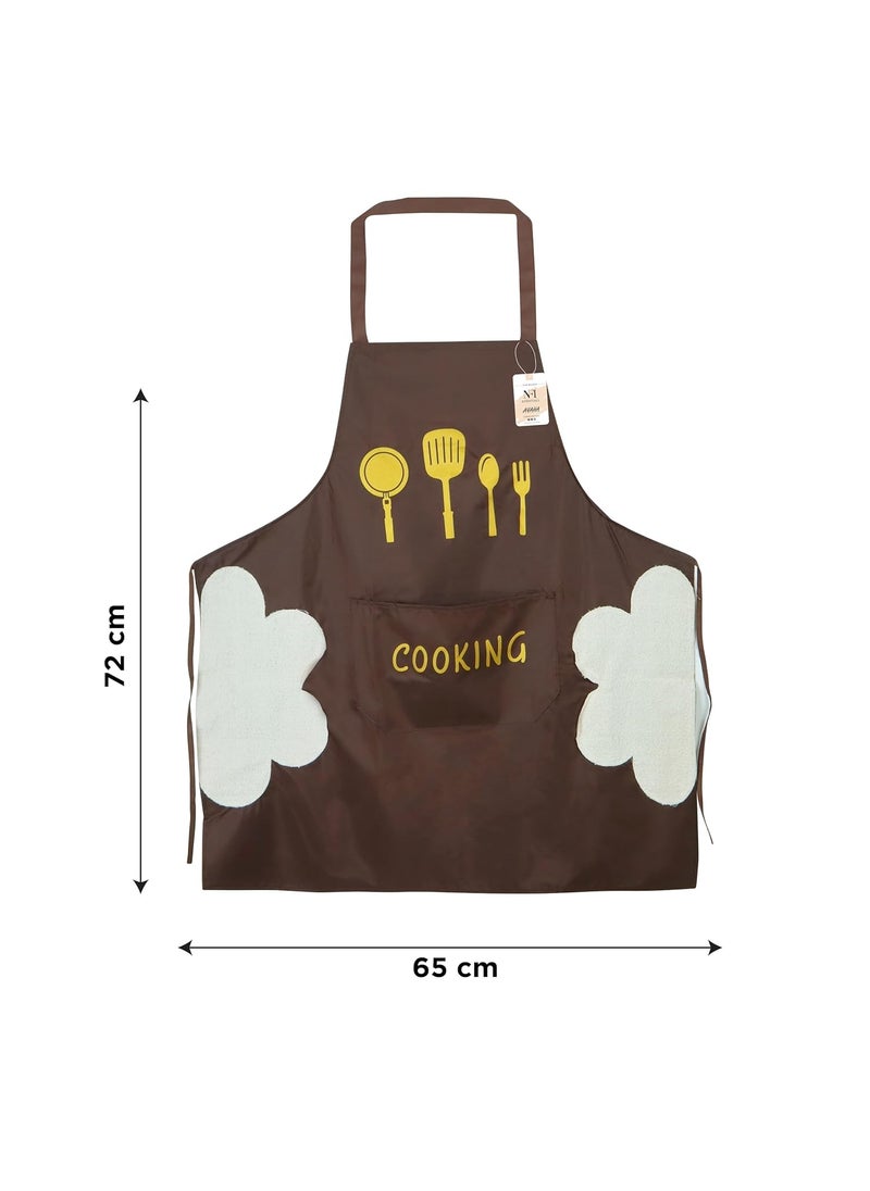 NFI essentials NFI essentials Kitchen Apron for Women Men with Handwiping Side Towel and Big Front Pocket Waterproof Apron for Kitchen Cooking Chef Apron Kitchen Accessories items for Home Cooking  - Image 5