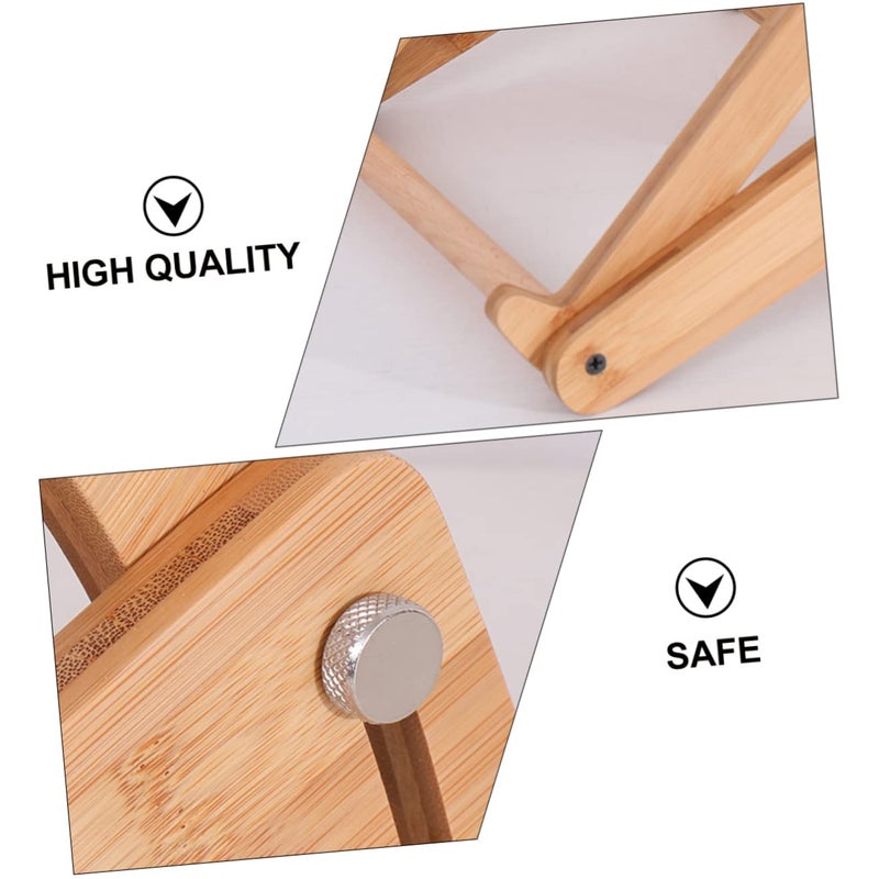Adjustable Wood Laptop Stand with Storage Shelf Ergonomic Riser for Home Office Heat Dissipation - Image 4