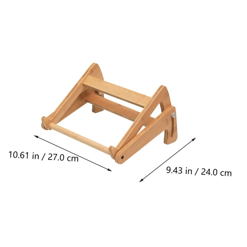 Adjustable Wood Laptop Stand with Storage Shelf Ergonomic Riser for Home Office Heat Dissipation - Image 5