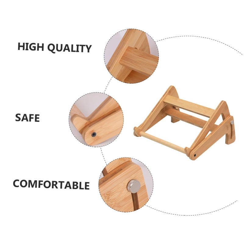 Adjustable Wood Laptop Stand with Storage Shelf Ergonomic Riser for Home Office Heat Dissipation - Image 3