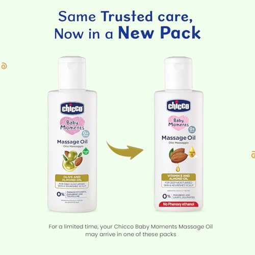 Chicco Baby Moments Massage Oil, New Advanced Non-sticky & Moisturizing Formula, Suitable for Baby’s Skin, Hair & Scalp, No Phenoxyethanol & Parabens (200ml) - Image 2