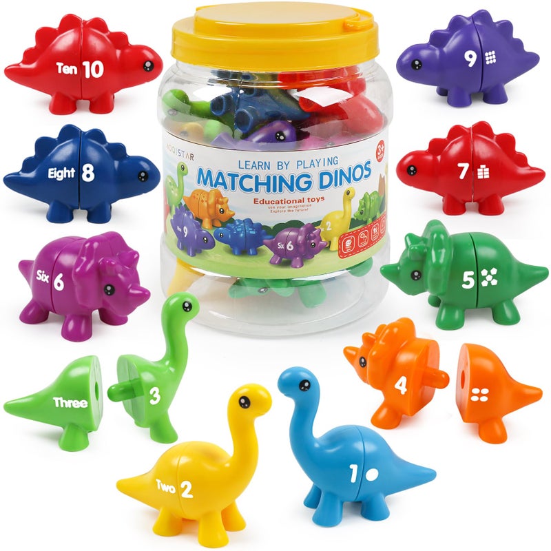 TSYAN Matching Number Counting Dinosaur Toys with DoubleSided 1 2 3 Number Preschool Learning Sensory Sorting Educational Fine Motor Toys Sets for Kids Toddler Aged 3 Years Old - Image 3