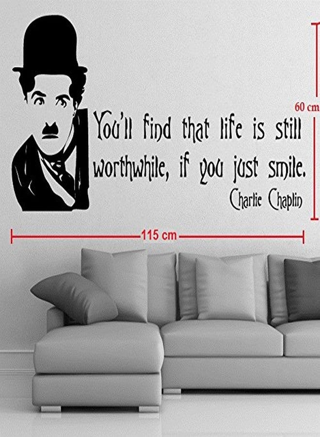 Asmi Collections PVC Wall Stickers Charlie Chaplin Motivational Quotes - Image 2