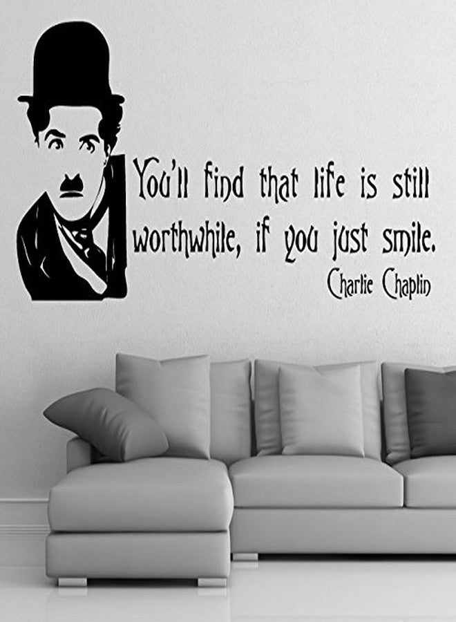 Asmi Collections PVC Wall Stickers Charlie Chaplin Motivational Quotes - Image 1