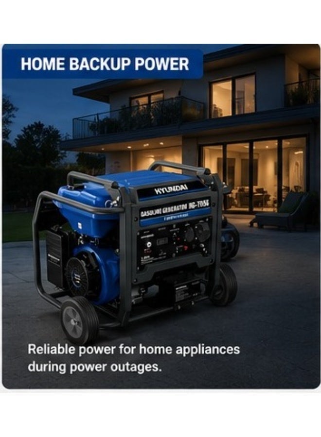 HYUNDAI Gasoline Generator Hyundai   HY HG-7556 7.5KW Electric & Recoil Start Portable Generator 439cc 4 Stroke Engine 33L Fuel Tank - Image 5