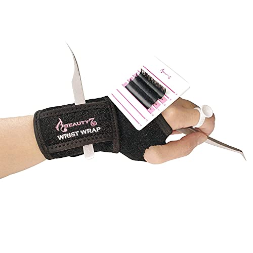 Beauty7 Eyelash Extension Holder Kit Plate Eyelashes Hand Stand Lash Organizer Pallet Base Tray with Adjustable Wrist Wrap Tweezer Professional Individual False Lashes - Image 1