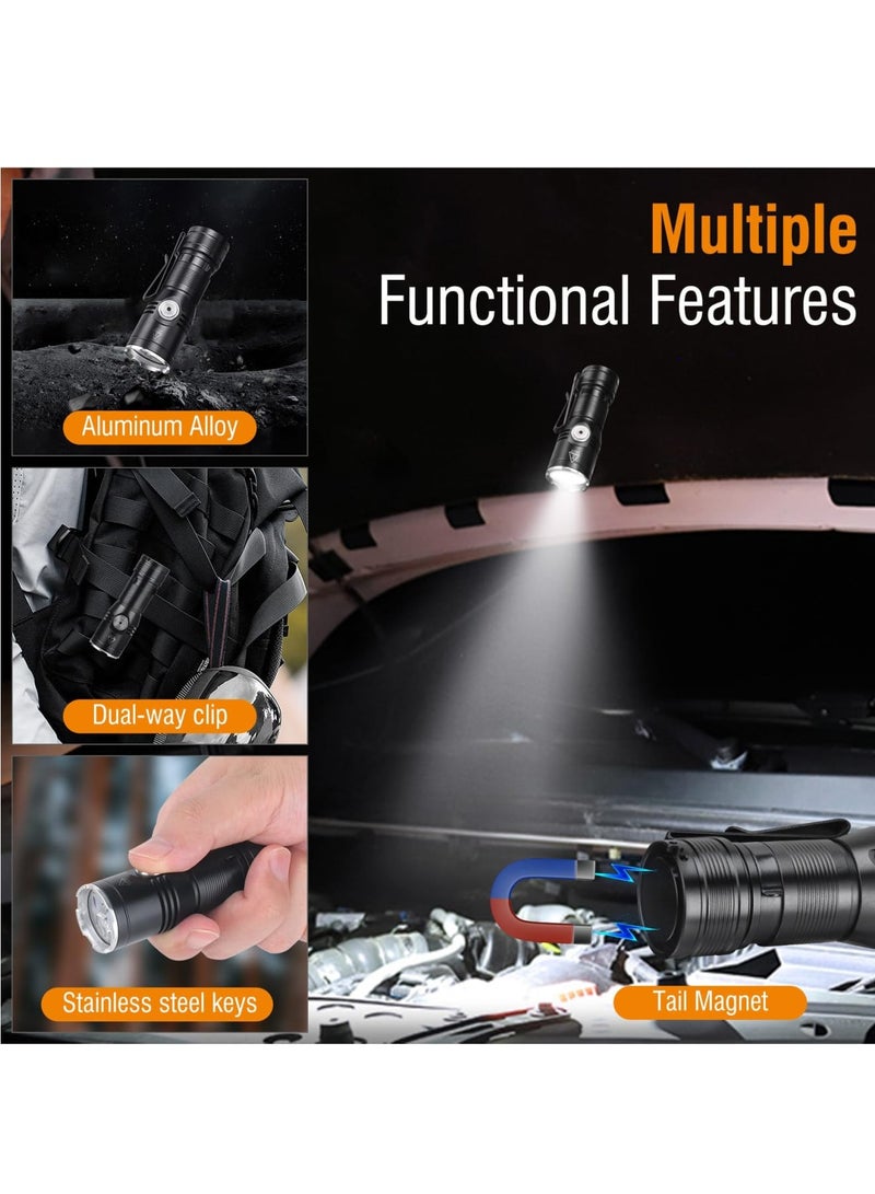 ET15 Mini EDC Flashlight Rechargeable High Lumen 2000 - Small Powerful Pocket Flashlights with Clip Magnet, USB C IP67 Waterproof LED Tiny Flash Light - Image 3