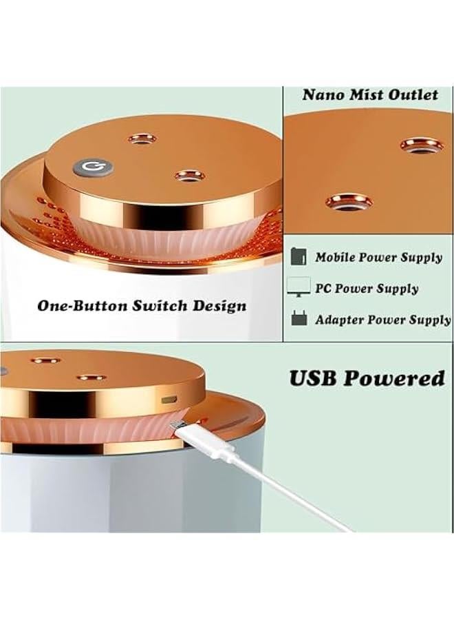 FYLX Air Humidifier 2.2L Ultrasonic Humidifiers Aroma Diffuser with 7 Colors LED Night LightsUSB port Double Nozzle 3 Mode Auto ShutOff Quiet Humidifier for Home Office Bedroom White - Image 4