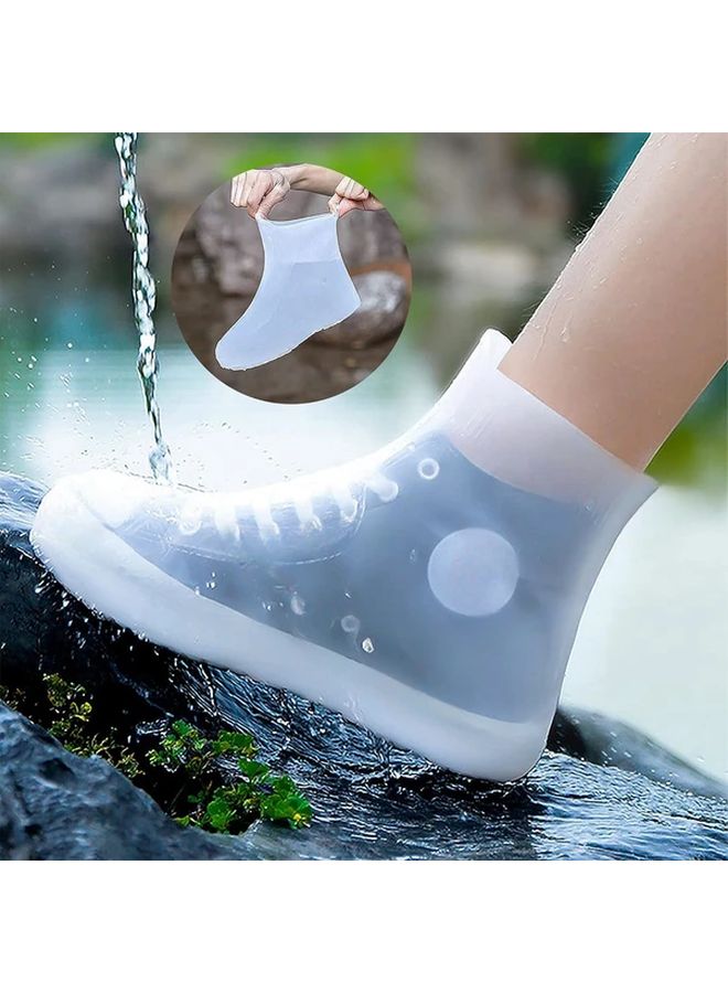 Creamy White Waterproof Slip Resistant Outdoor Shoe Covers One Size 34 45 - Image 1
