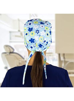 GUSGU 3 Pieces Working Cap with Button and Sweatband Adjustable Tie Back Head Cover Hats Bouffant Hats for Women Men  - Image 4