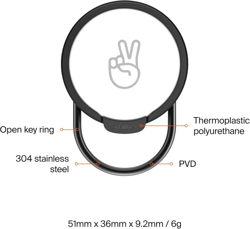 Orbitkey Slim Case for AirTag - Black, Stainless Steel and TPU - Image 5