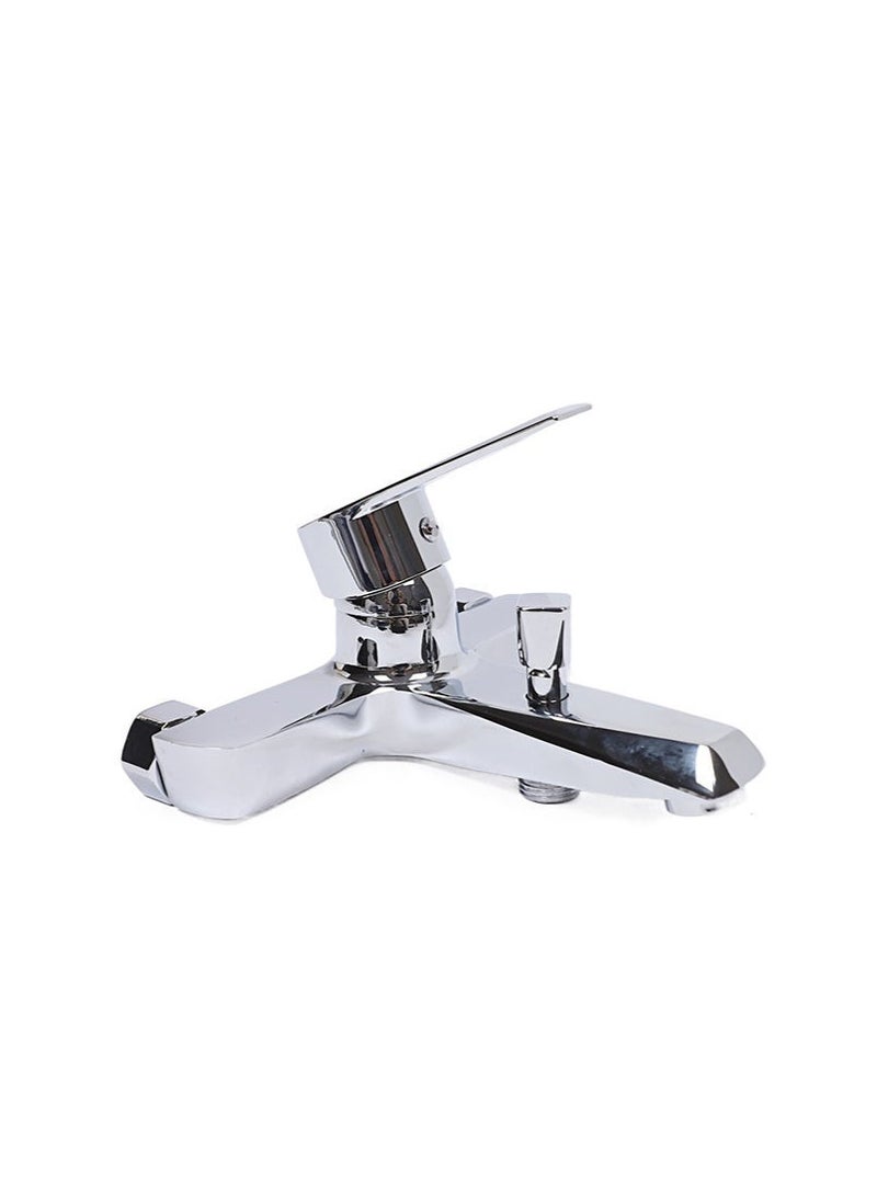 Wall-Mounted Shower Mixer Faucet Set with Handheld Shower Head & Waterfall Flow | Modern Chrome Silver Finish | Rust-Proof Easy-Install Bathroom Faucet Kit for Home & Hotel (Faucet + Hose + Shower Head) - Image 4