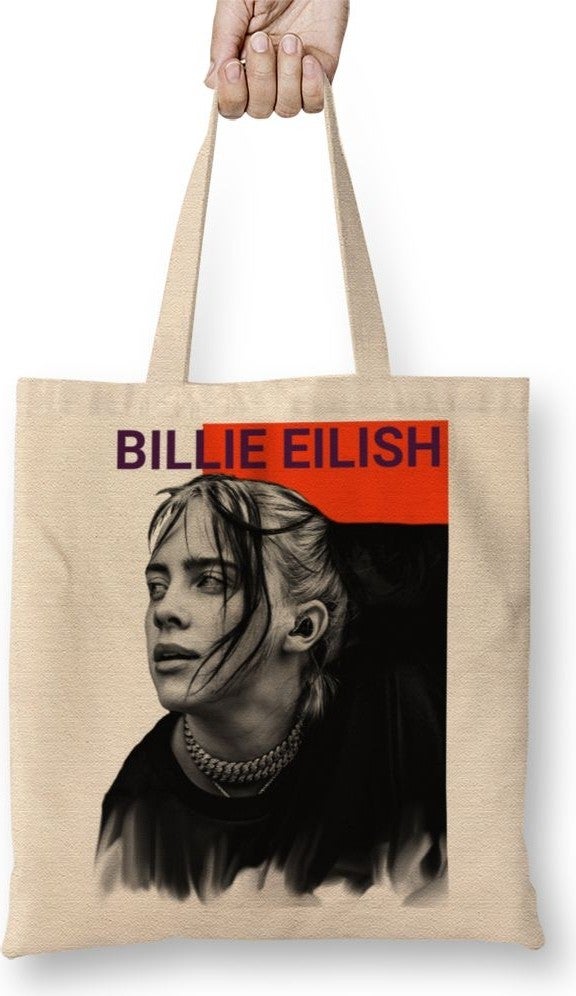 Baskı Dükkanı Print Shop Billie Eilish 010 Tote Bag Long Handle 