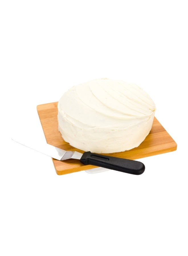 Restaurantware Met Lux 10.5 x 1.3 Inch Offset Spatula, 1 Angled Icing Spatula - Plastic Handle, 6-Inch Blade, Black Stainless Steel Cupcake Icing Knife, For Frosting, Icing, Or Layering - Image 2