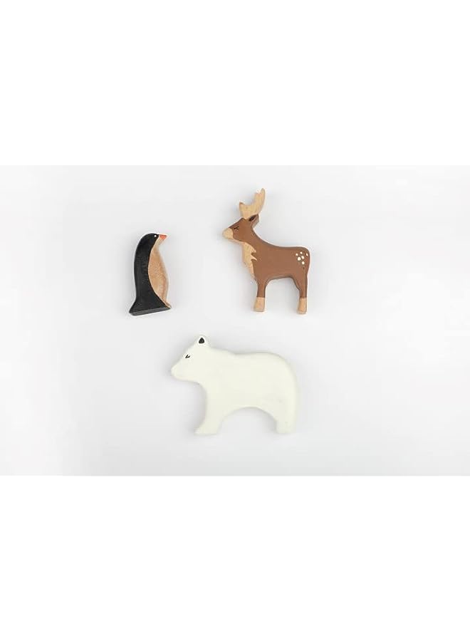IAF Polar animals set of 3-Wooden animals-Early learning toys-Polar animals - Image 1