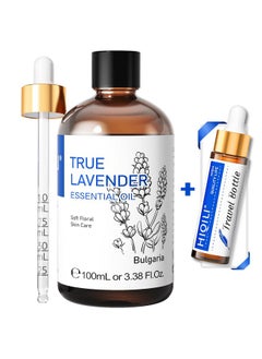 HIQILI 100Ml Lavender Essential Oil Pure, For Aromatherapy Diffuser, Hair, Includes Premium Quality Glass Dropper-3.38 Fl Oz 