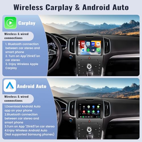 SIXWIN 4G+128G Andriod Car Radio for Ford Edge 2011-2015 with CarPlay Android Auto 10.1 Inch Incell Touch Screen with GPS Navigation WiFi Backup Camera Mic - Image 2
