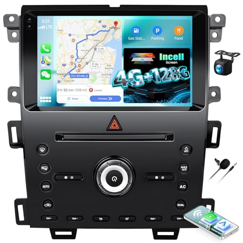 SIXWIN 4G+128G Andriod Car Radio for Ford Edge 2011-2015 with CarPlay Android Auto 10.1 Inch Incell Touch Screen with GPS Navigation WiFi Backup Camera Mic - Image 1