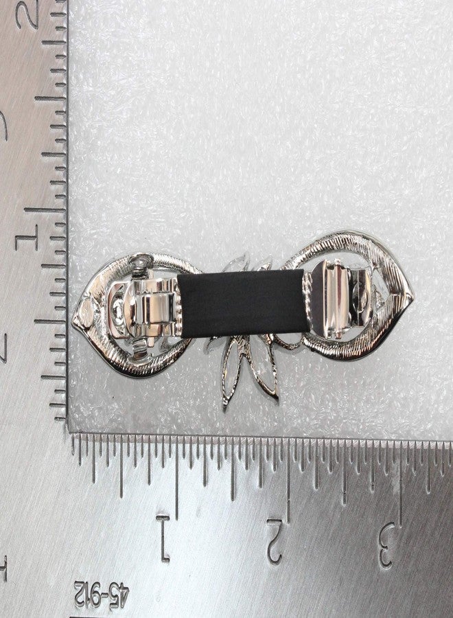 Faship Gorgeous Clear CZ Crystal Floral Hair Barrette Clip - Image 4