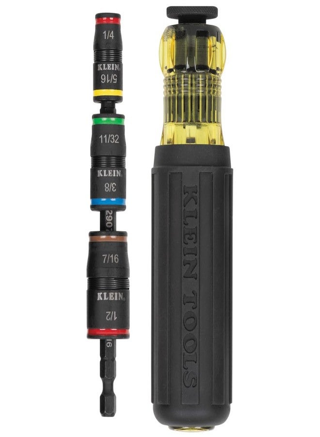 كلاين تولز مفك صدمات Klein Tools 32900، مجموعة مفكات صدمات 7 في 1 مع مقبض، ومقبس قلاب مع 6 مقاسات SAE وحامل بت 1/4 بوصة - Image 1