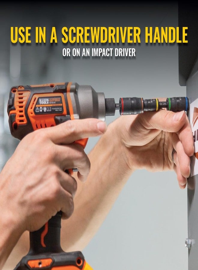 كلاين تولز مفك صدمات Klein Tools 32900، مجموعة مفكات صدمات 7 في 1 مع مقبض، ومقبس قلاب مع 6 مقاسات SAE وحامل بت 1/4 بوصة - Image 4