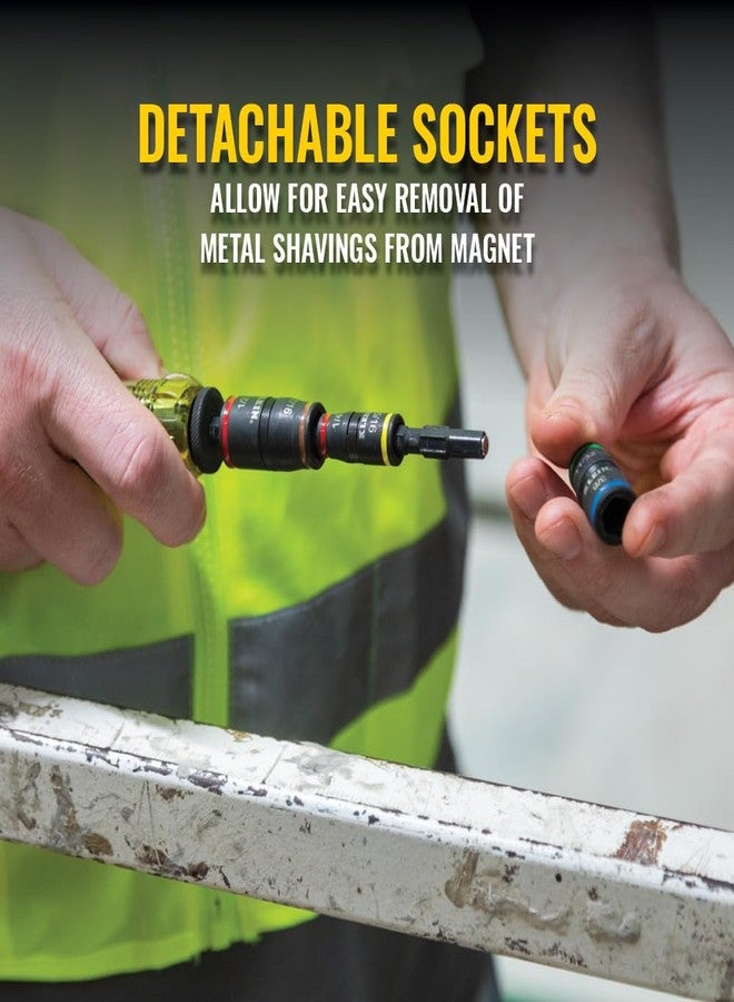 كلاين تولز مفك صدمات Klein Tools 32900، مجموعة مفكات صدمات 7 في 1 مع مقبض، ومقبس قلاب مع 6 مقاسات SAE وحامل بت 1/4 بوصة - Image 3