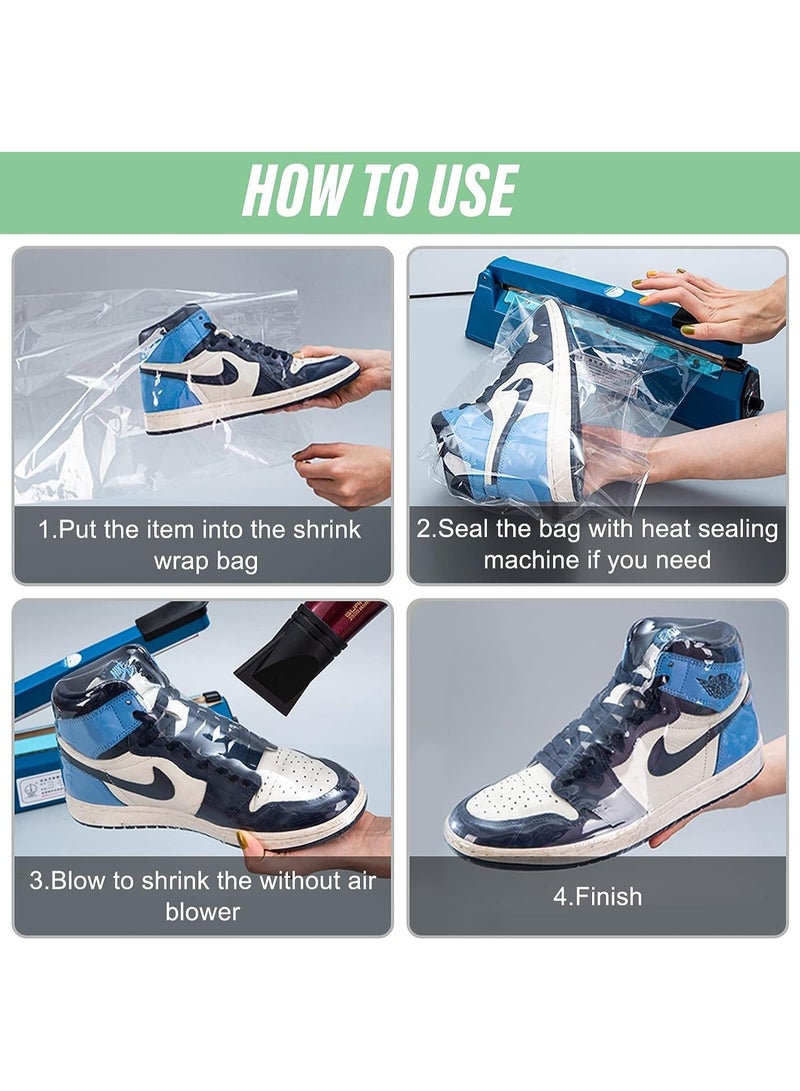 100 Pcs PVC Heat Shrink Wrap Bags, 11x18 Inches Wrap Bags for Gifts, Clear Sneaker Film, Plastic Bags Wrap Large Shoes Protector, for Bath Bombs Soaps Bottles Cookies Crafts DIY Homemade Gifts - Image 3