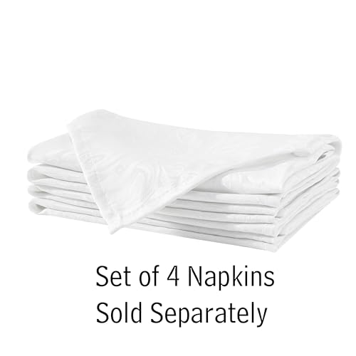 Newbridge Barcelona Luxury Damask Fabric Tablecloth, 60” Wide x 84” Rectangle, White, 100% Polyester, No Iron, Soil Resistant Dining Room, Party and Banquet Table Cover - Image 3